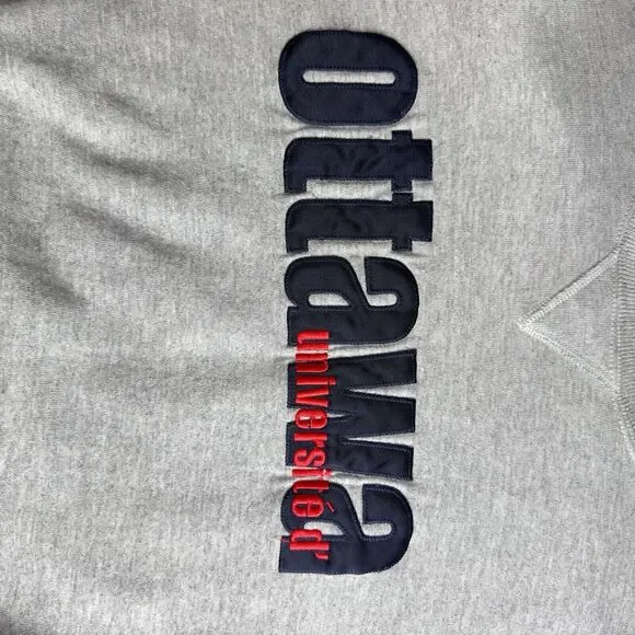 Vtg Russell Ottawa University Sweatshirt Mens XL Gray Embroidered Made USA READ - Picture 2 of 10